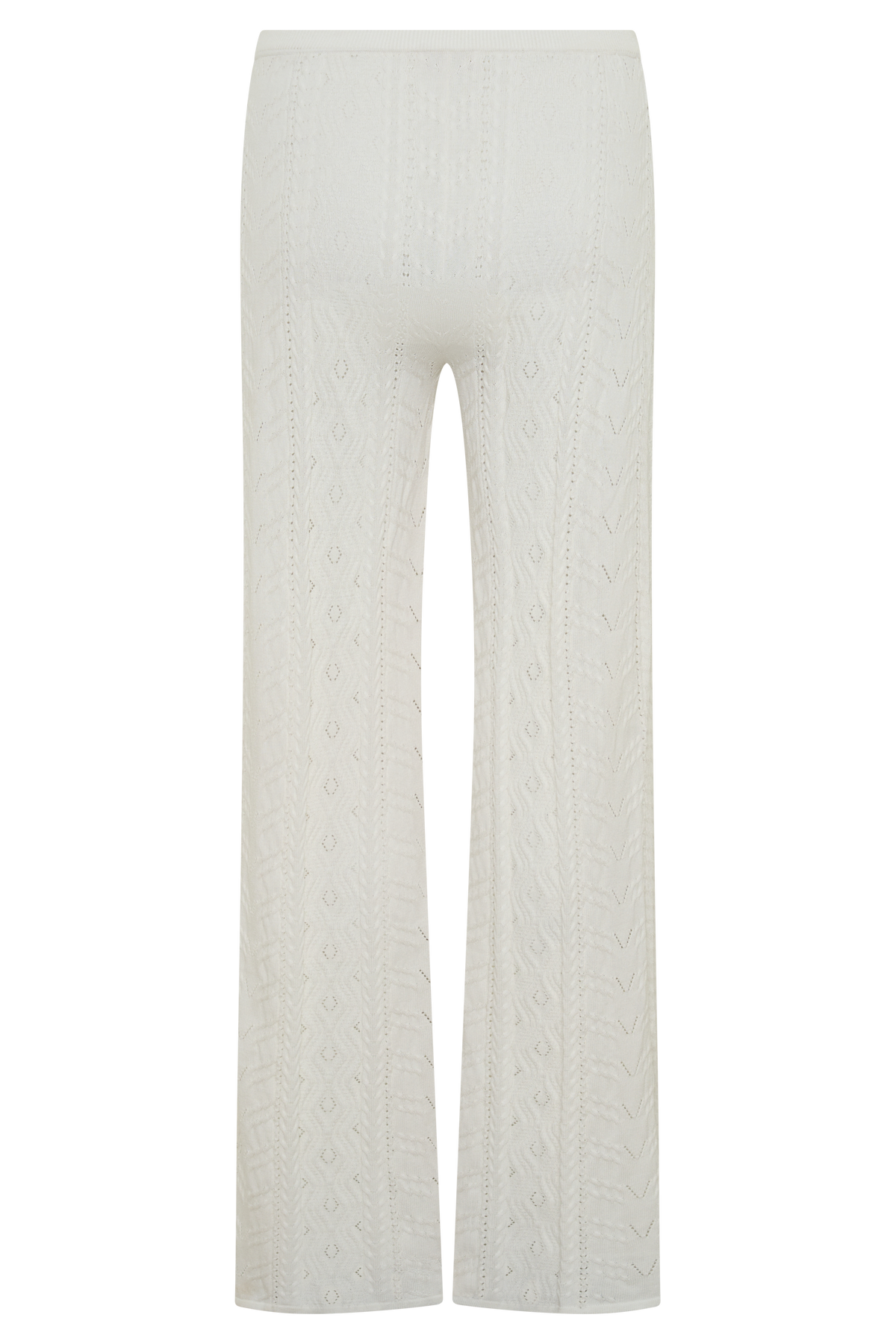 Jill Pointelle Knit Pants - White