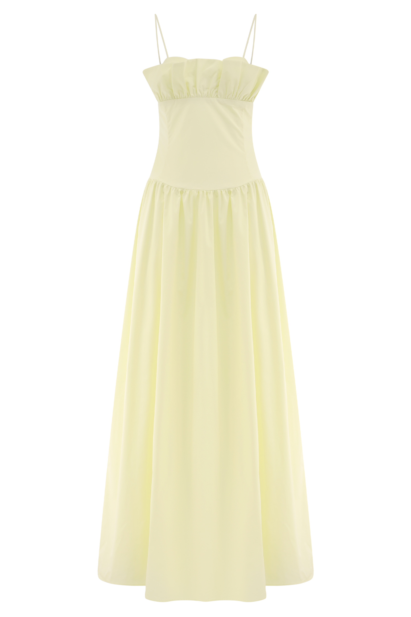 Janis Cotton Frill Maxi Dress - Lemon