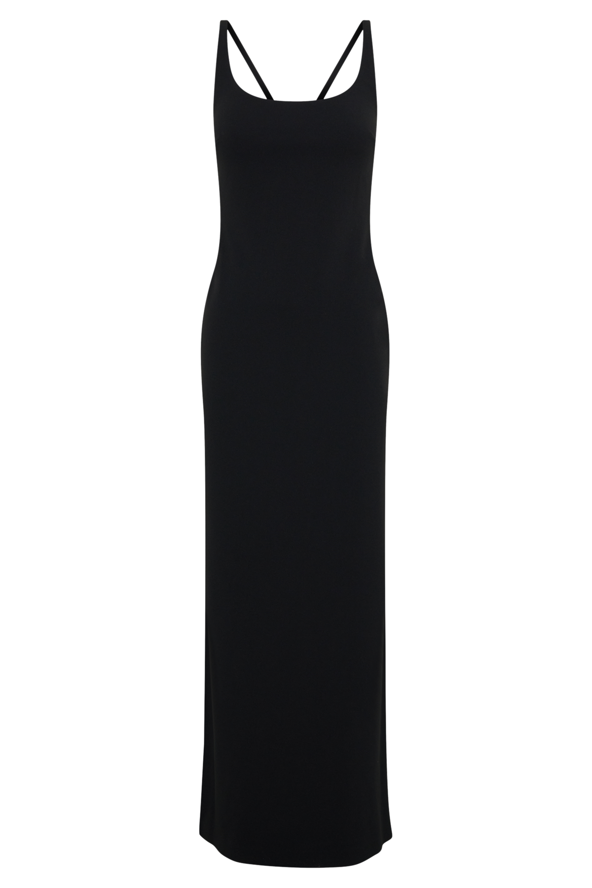 Julian Crepe Strapped Back Maxi Dress - Black