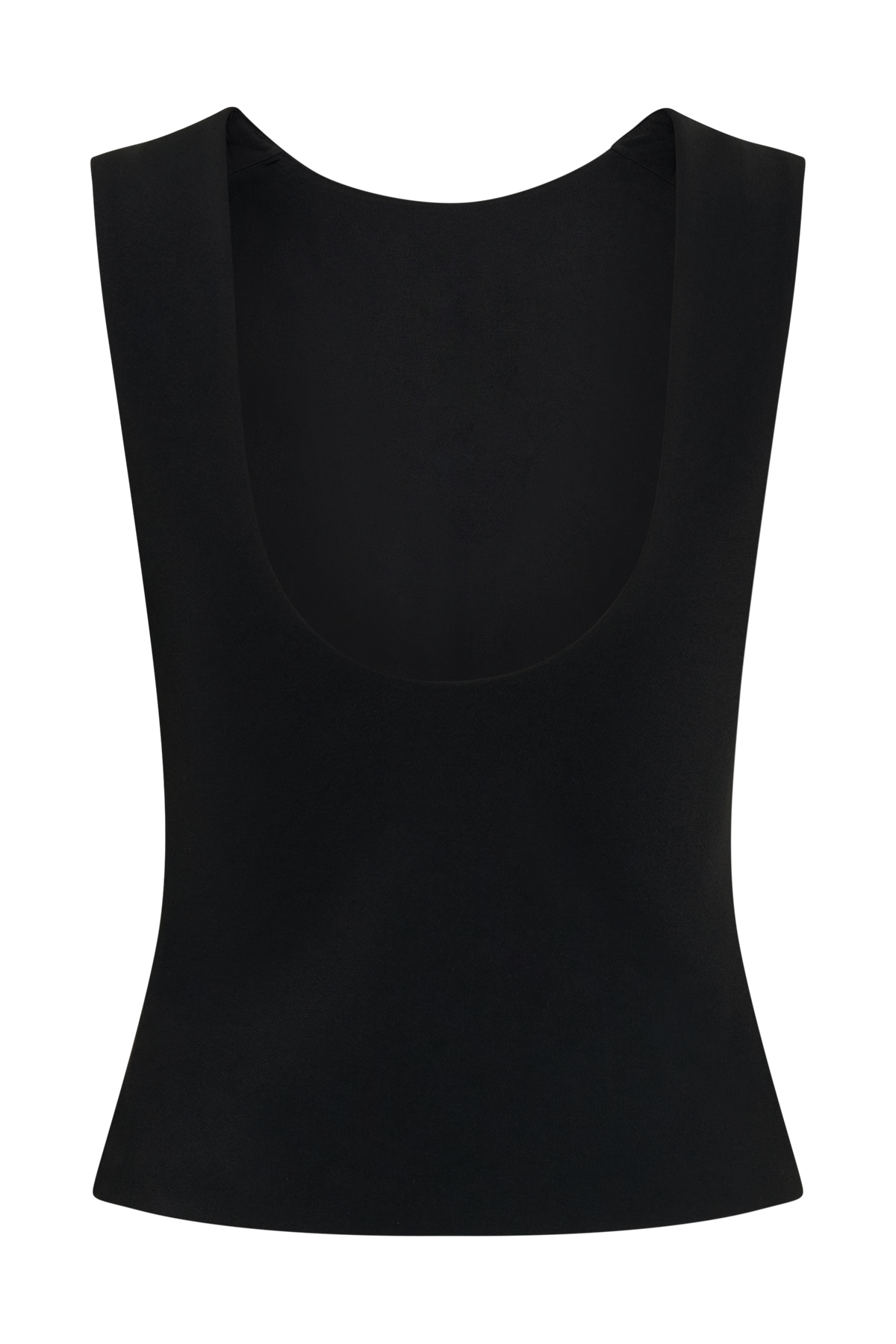 Kyra Open Back Scuba Crepe Top - Black