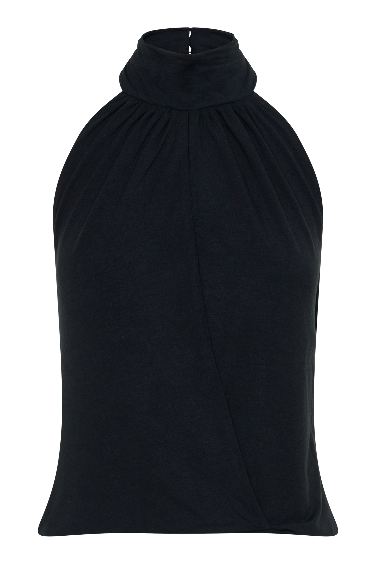 Maki Viscose Sleeveless Halter Top - Black