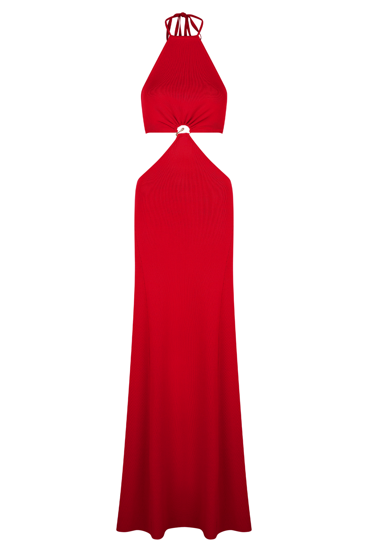 Marlowe Halter Knit Maxi Dress - Red