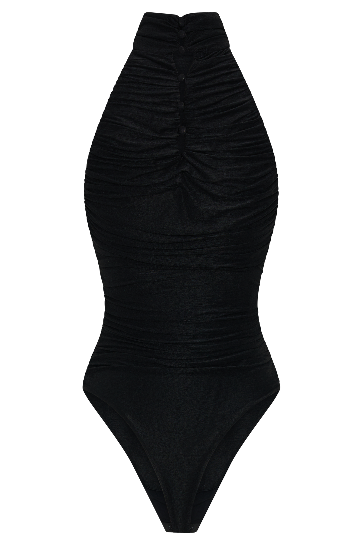 Matilda Ruched Mesh Bodysuit - Black