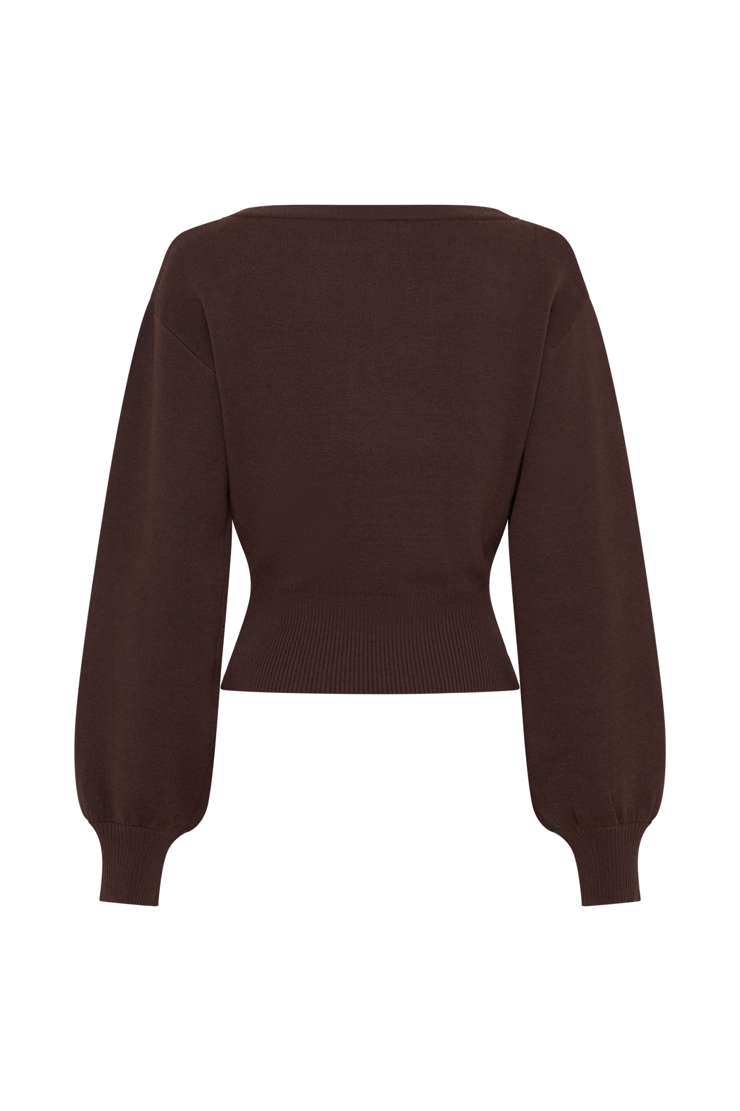 Mertyle Aysmetrical Knit Jumper - Deep Chocolate