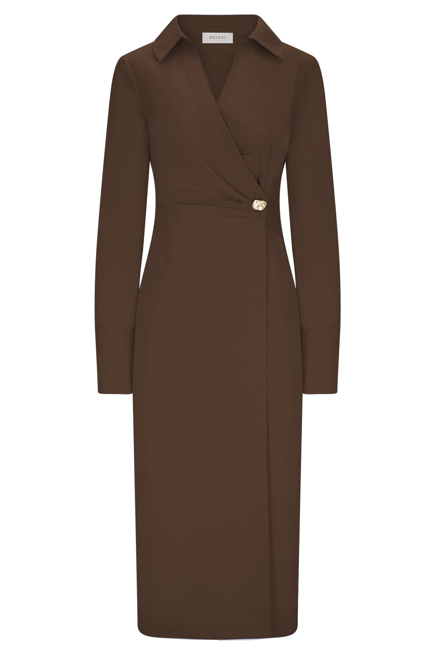 Mikaila Asymmetric Shirt Dress - Dark Chocolate
