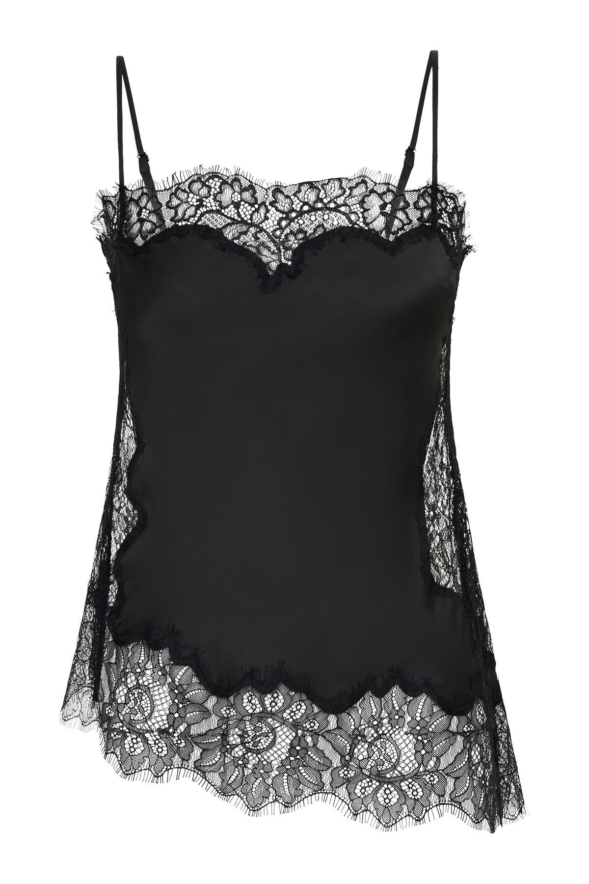 Miriam Satin & Lace Camisole - Black