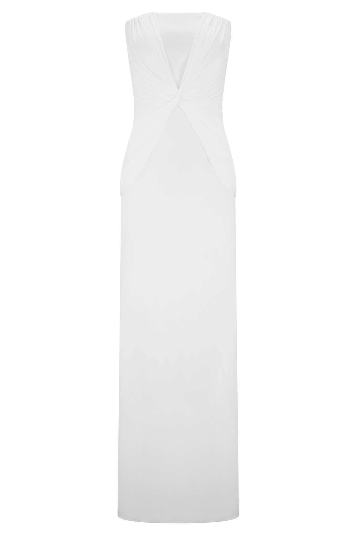Mirren Strapless Slinky Maxi Dress - White