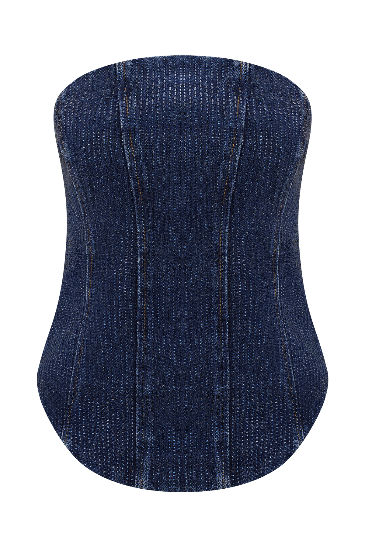 Monte Strapless Diamante Denim Corset - Midnight Blue