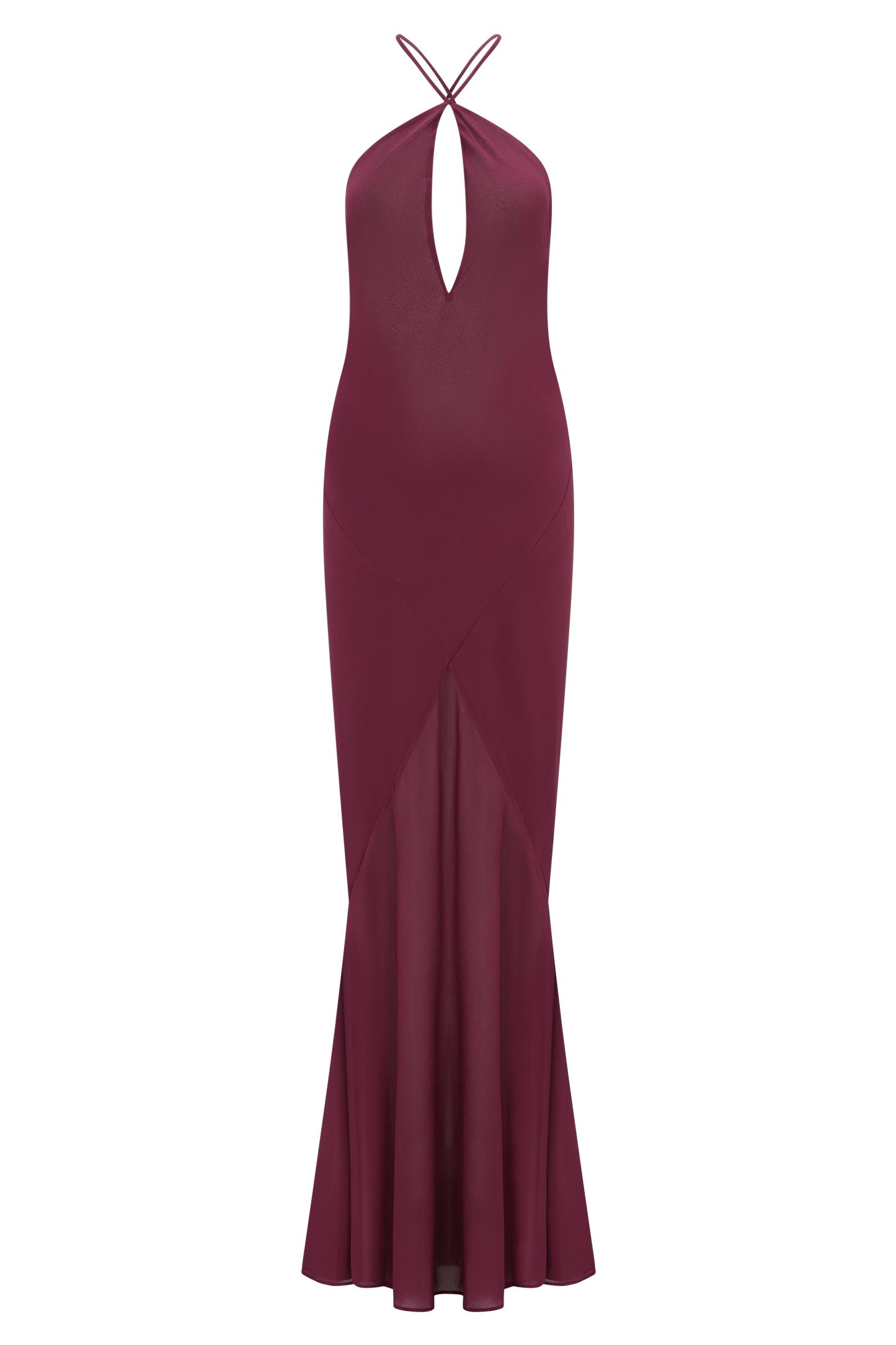 Nerea Slip Halter Maxi Dress - Cherry Red