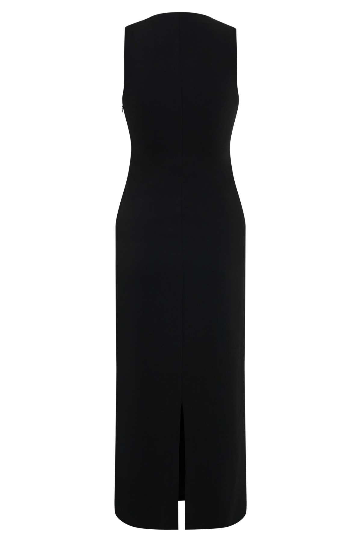 Norah Sleeveless Crepe Midi Dress - Black