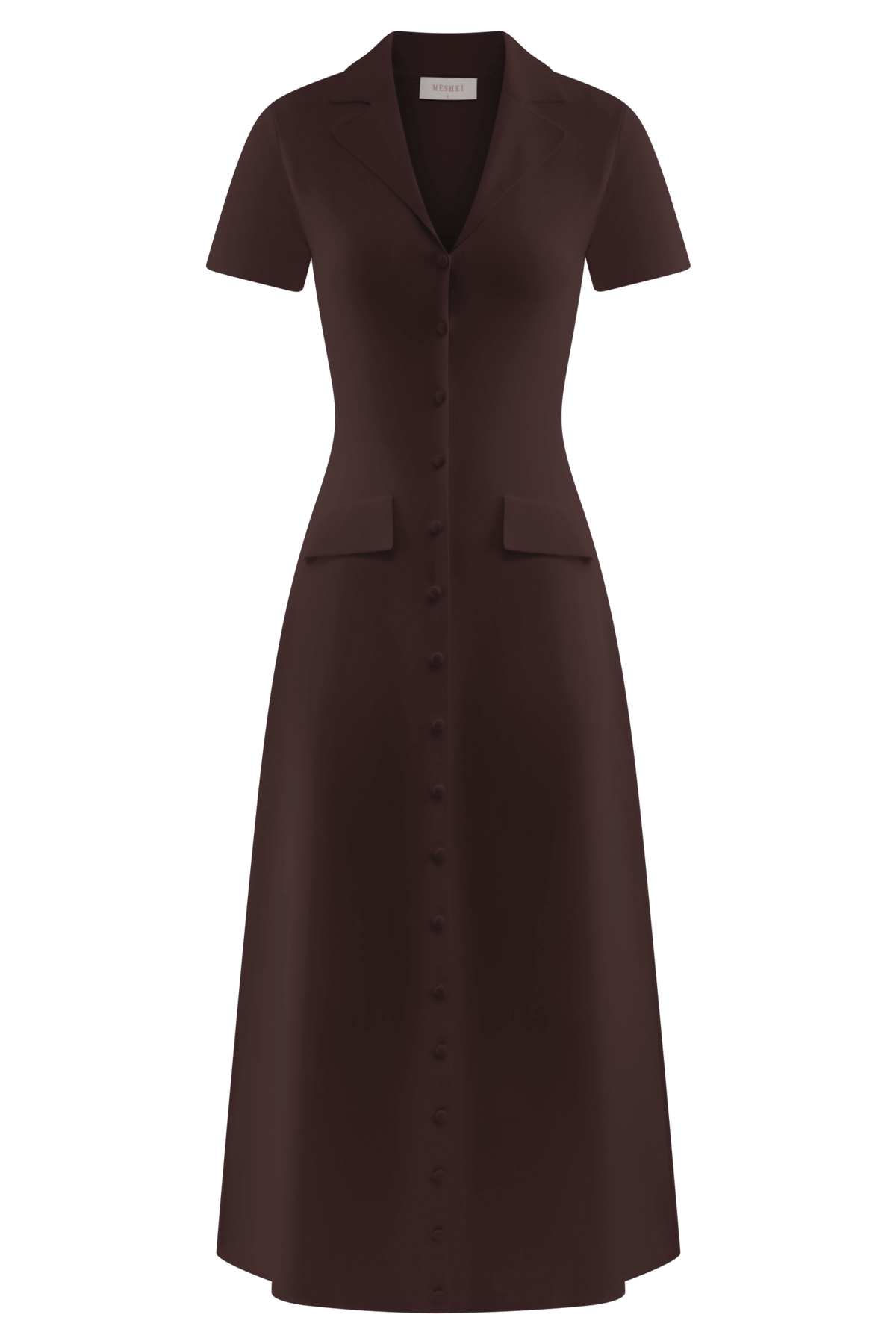 Pearson Short Sleeve Knit Midi Dress - Chocolate