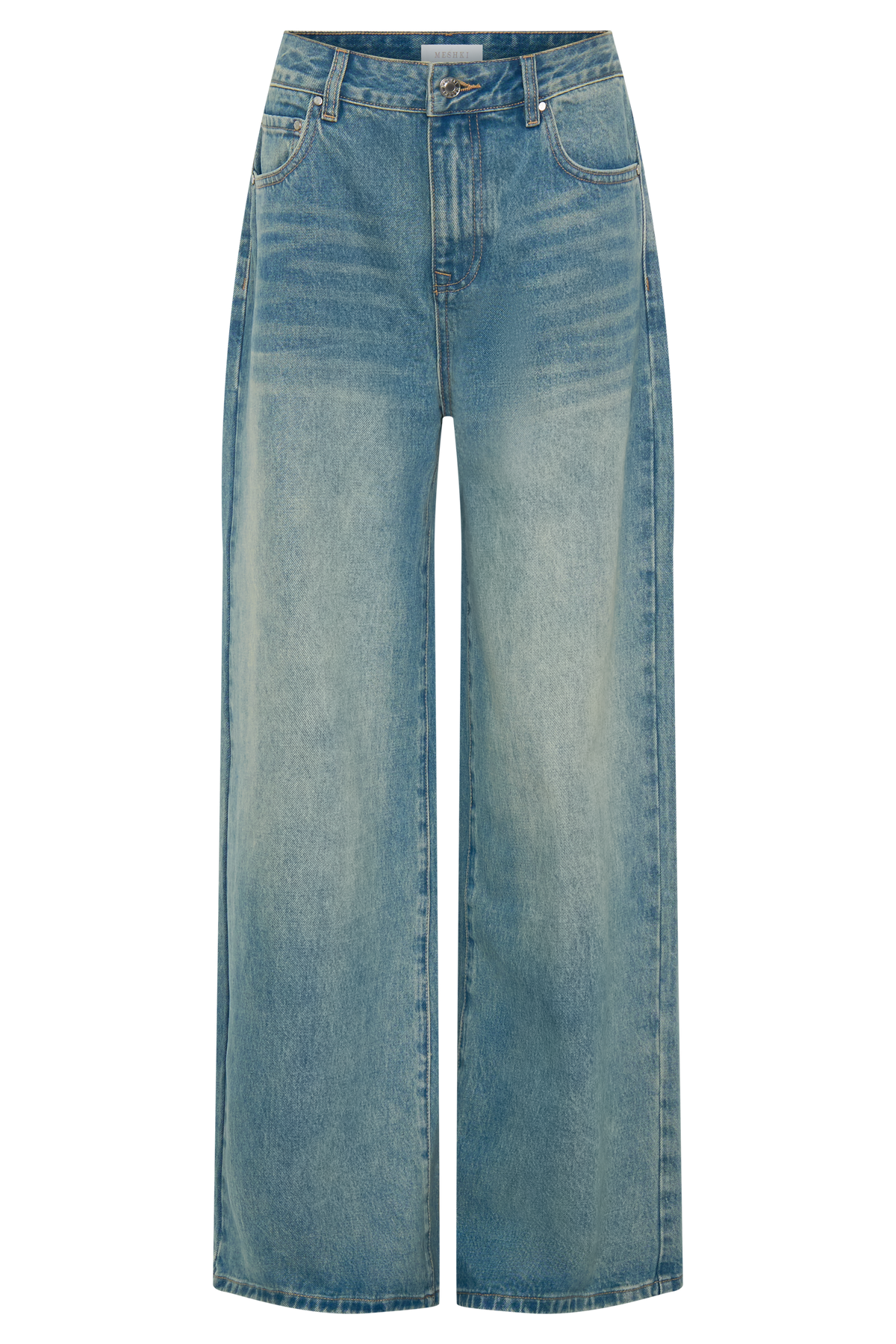 Romi Mid Rise Wide Leg Jeans - Faded Mid Blue