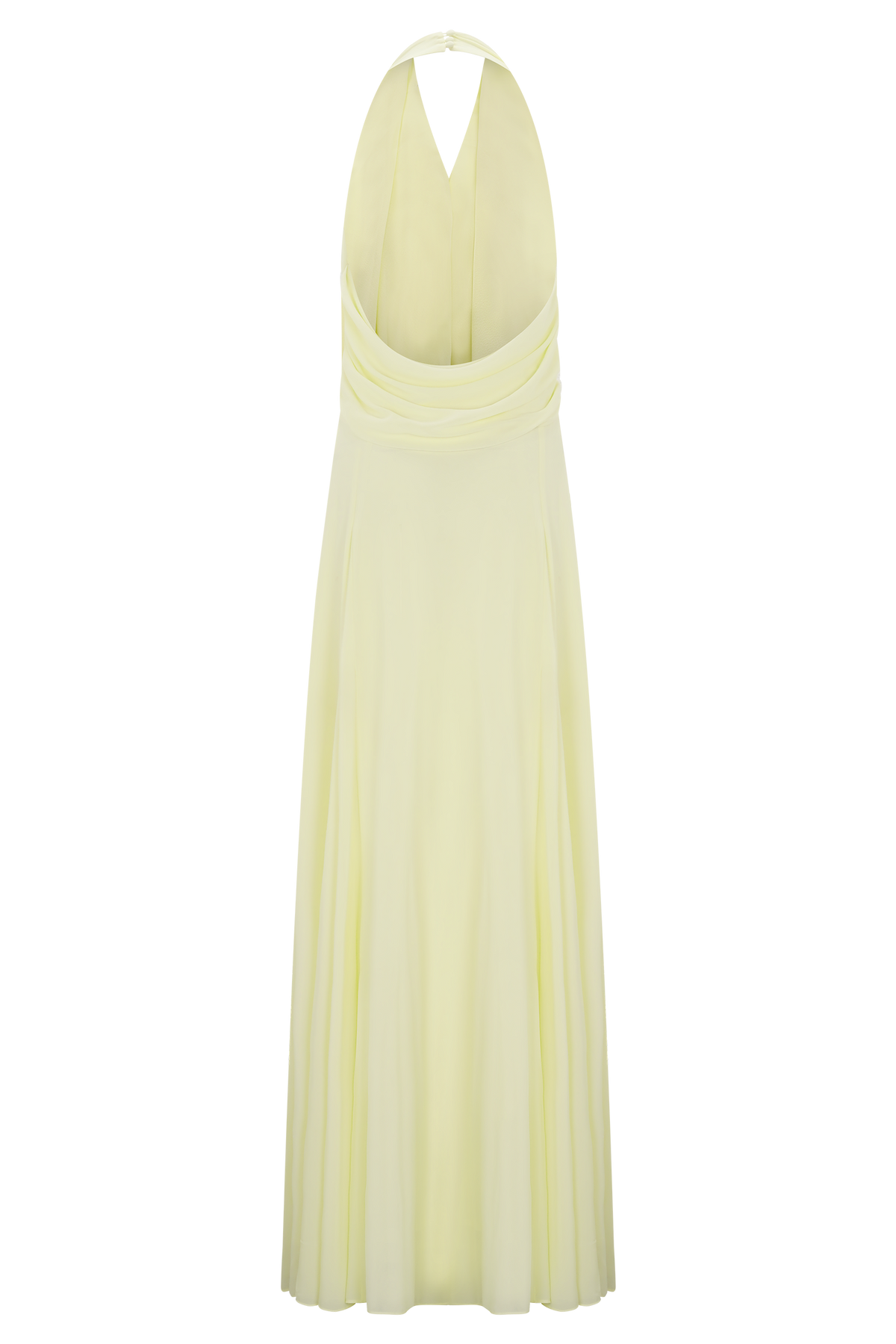 Santal Floral Chiffon Halter Maxi Dress - Lemon