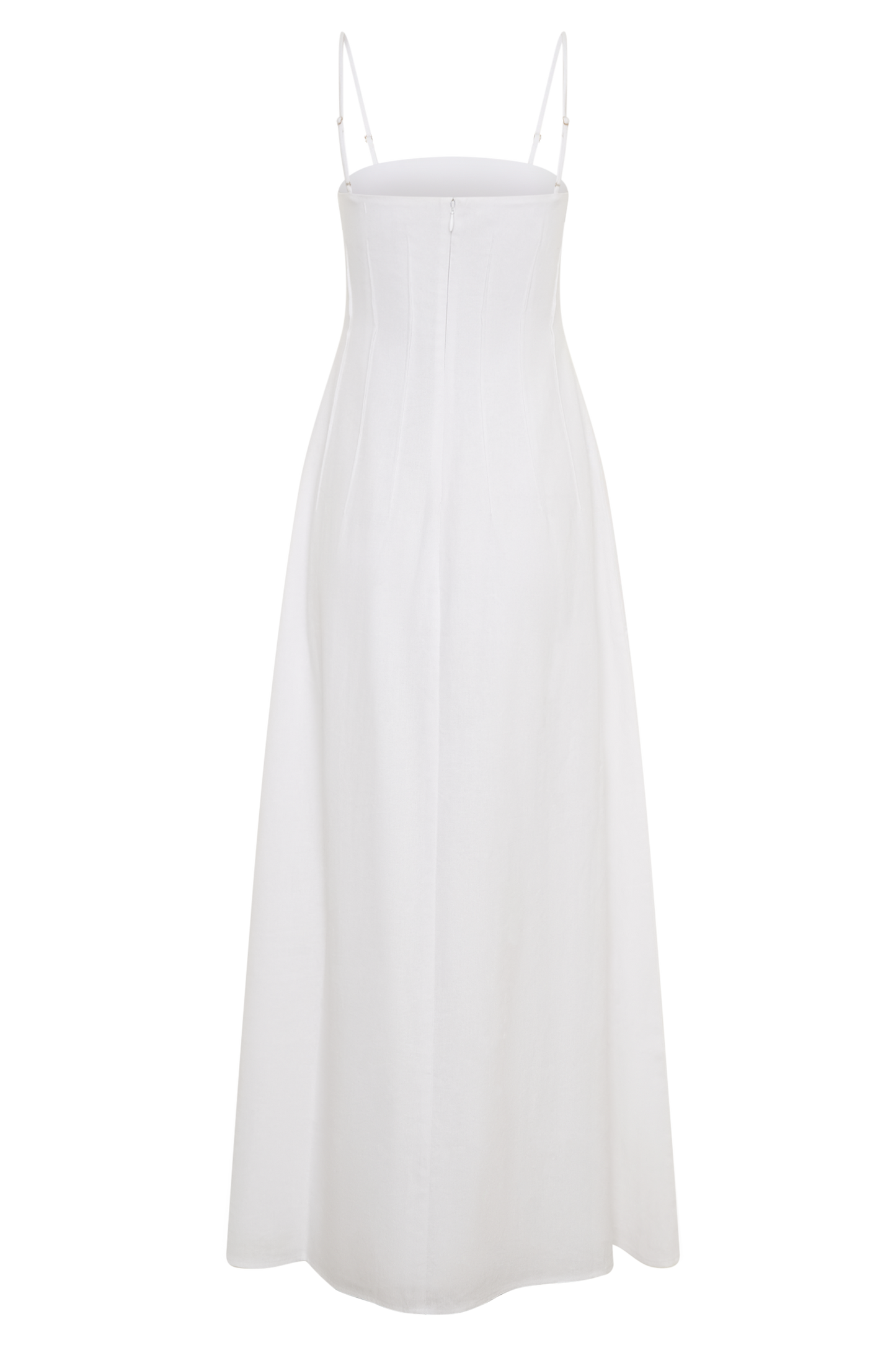 Sofie Pintuck Linen Maxi Dress - White