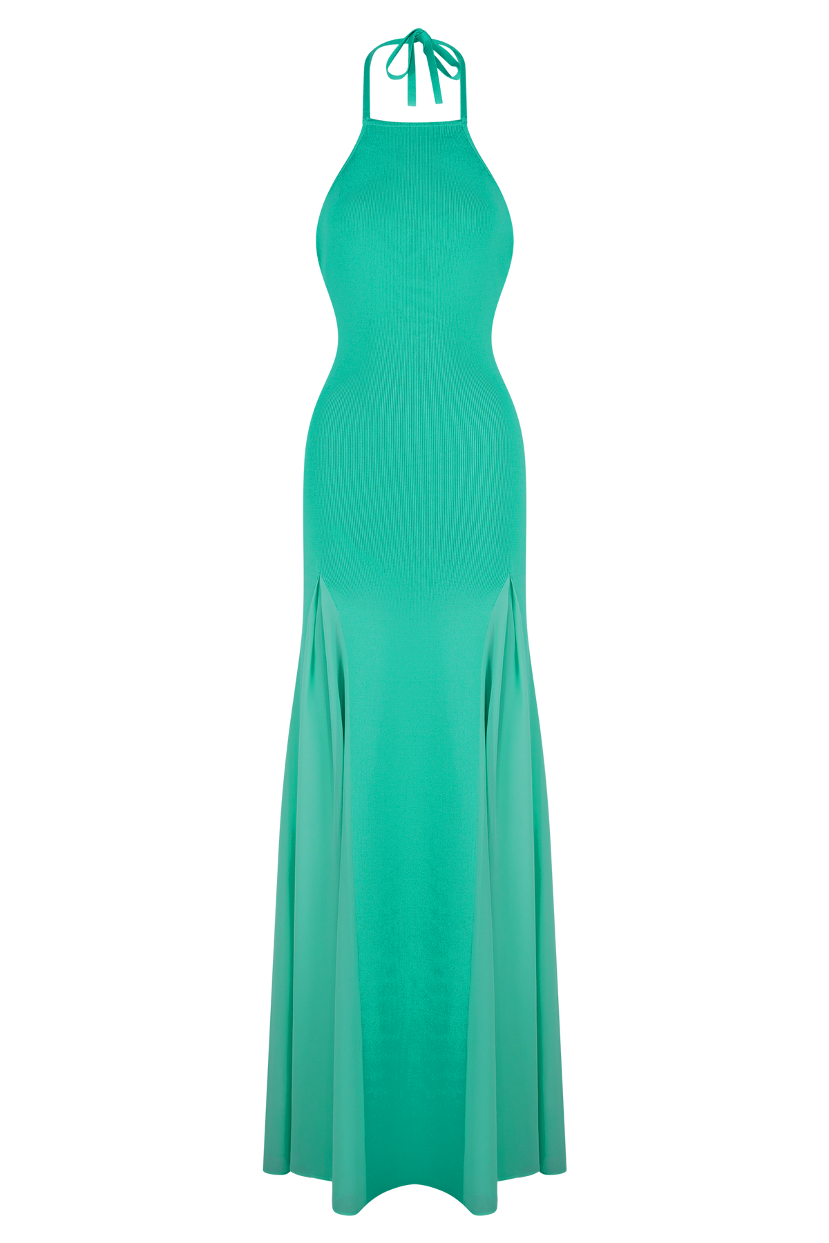 Soleil Knit And Mesh Halter Maxi Dress - Lagoon