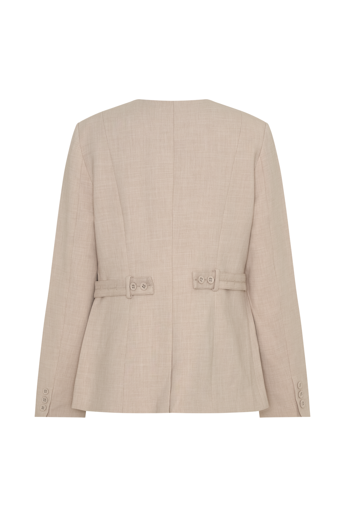 Solenne Collarless Suiting Blazer - Natural Marle