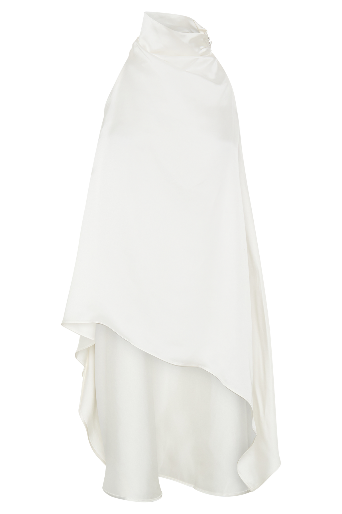 Sydney Asymmetrical Satin Halter Top - Ivory