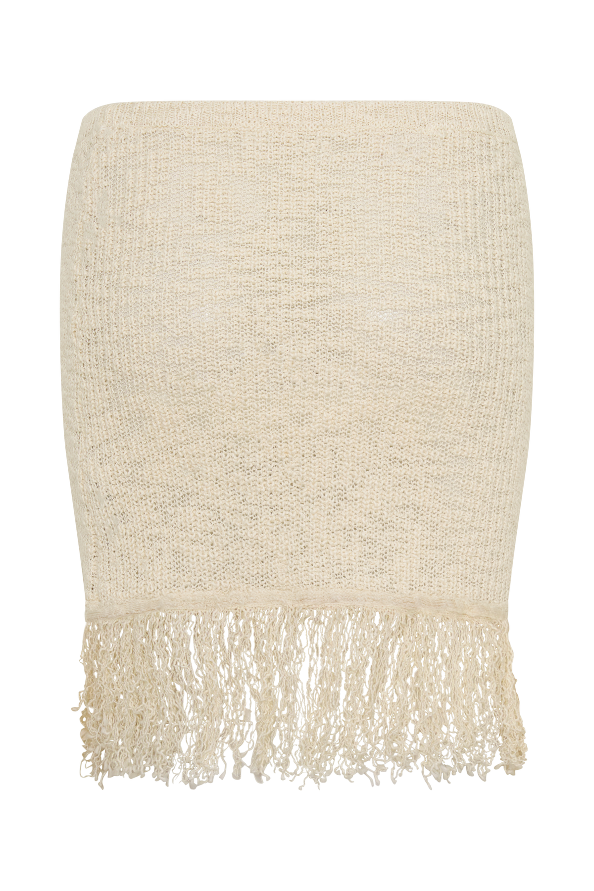 Tabitha Fringe Knit Mini Skirt - Cream