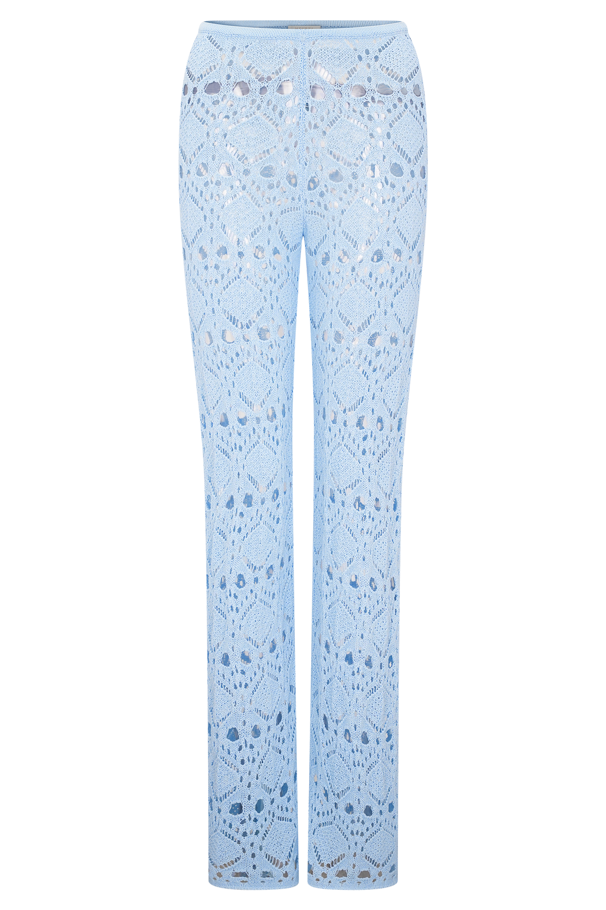 Trena Crochet Knit Pants - Sky Blue