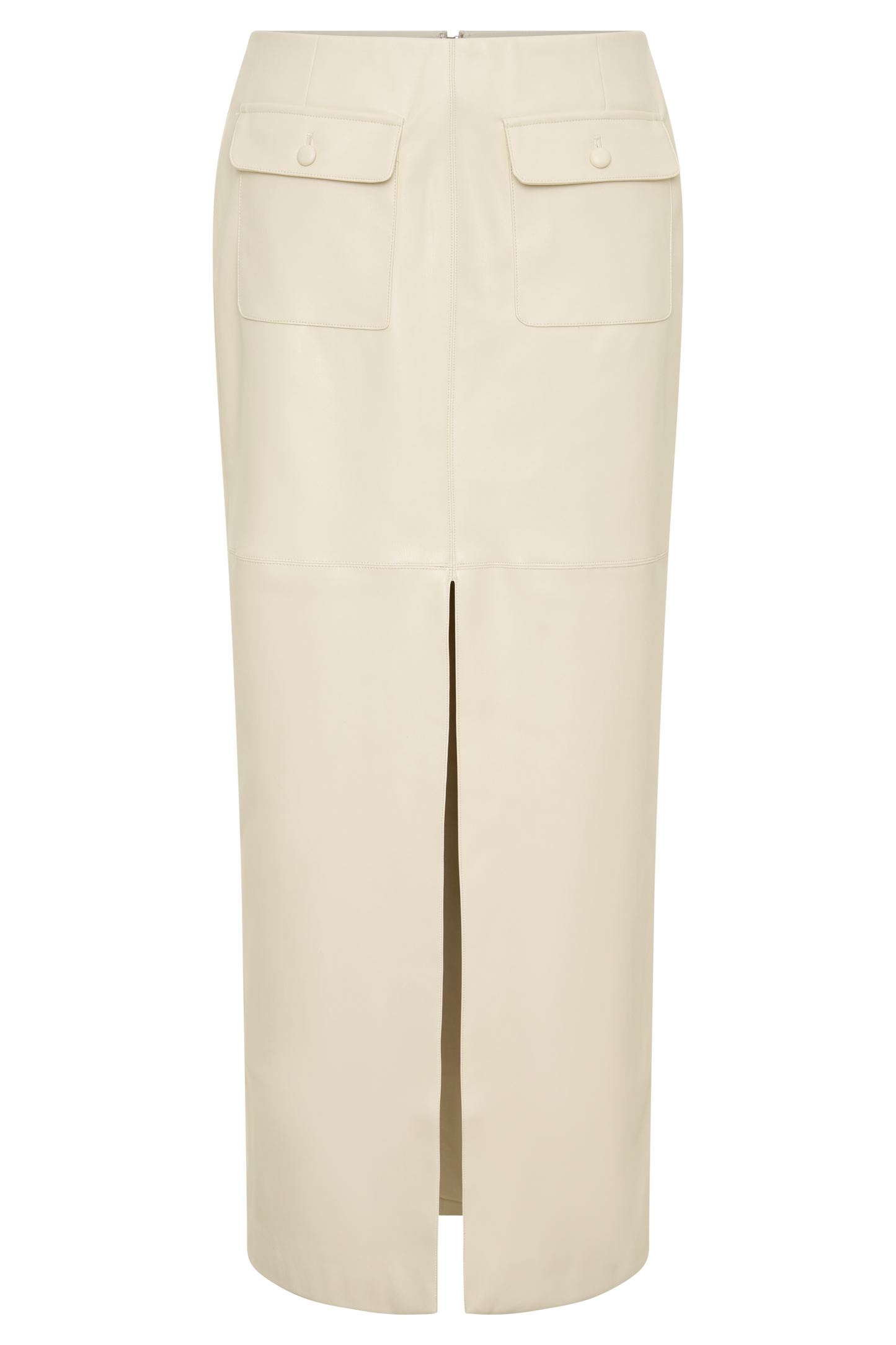 Winslet Faux Leather Maxi Skirt - Bone