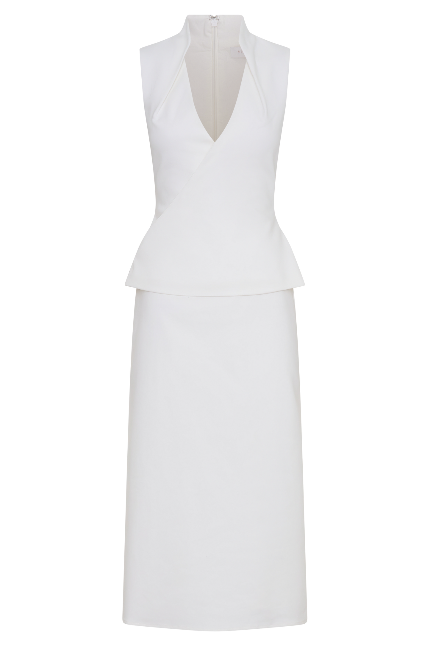 Yanina Cotton Halter Midi Dress - White