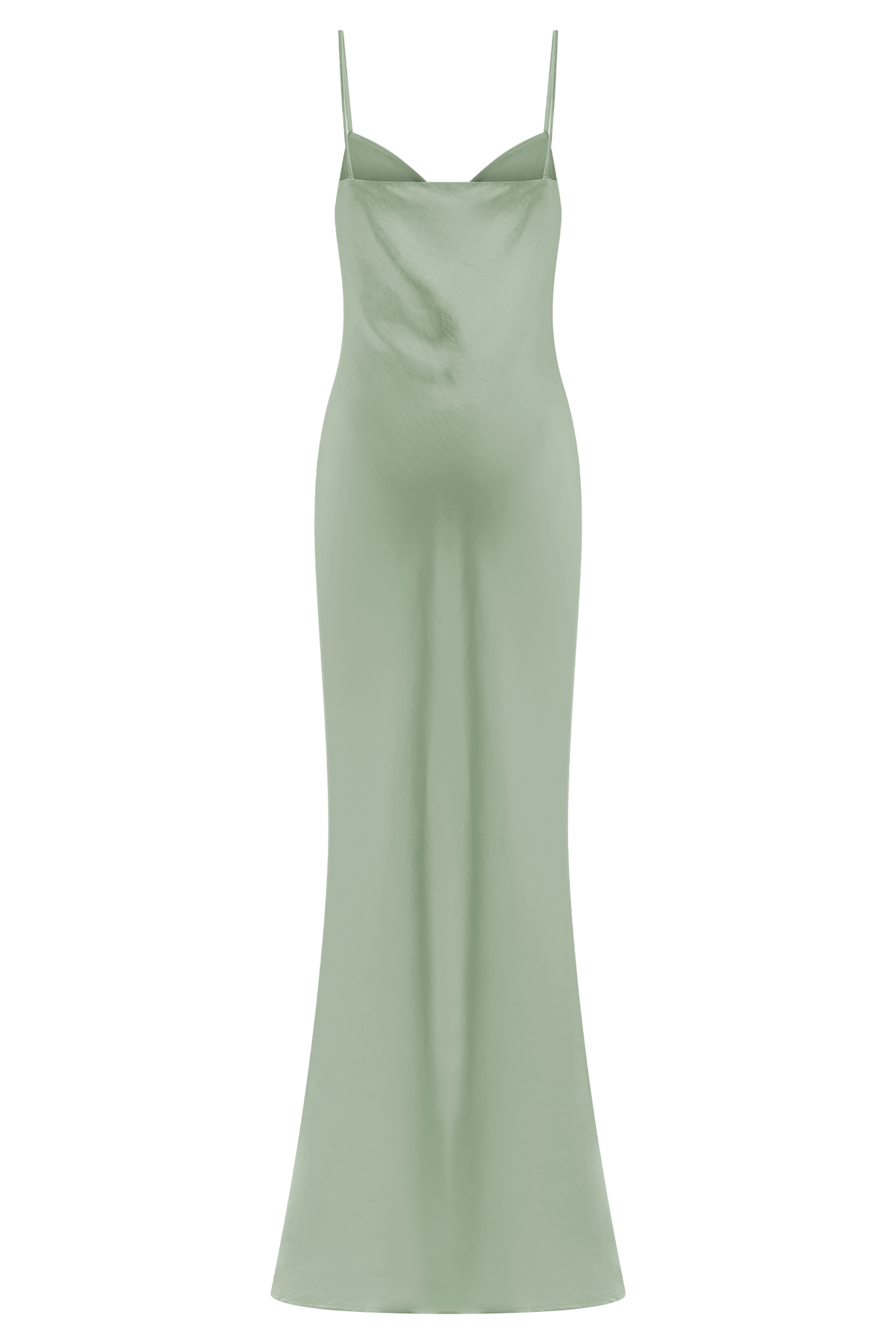 Lilly Sweetheart Satin Maxi Dress - Sage