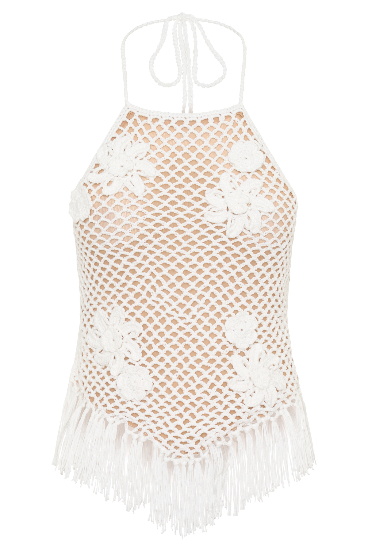 Miley Crochet Halter Top - Ivory