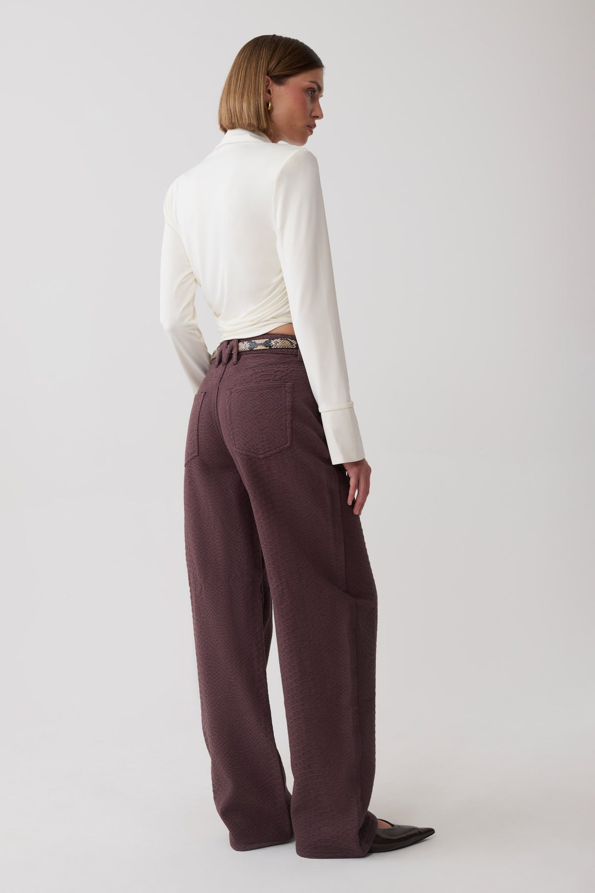 Bronte Straight Leg Denim Jeans - Chocolate Snake