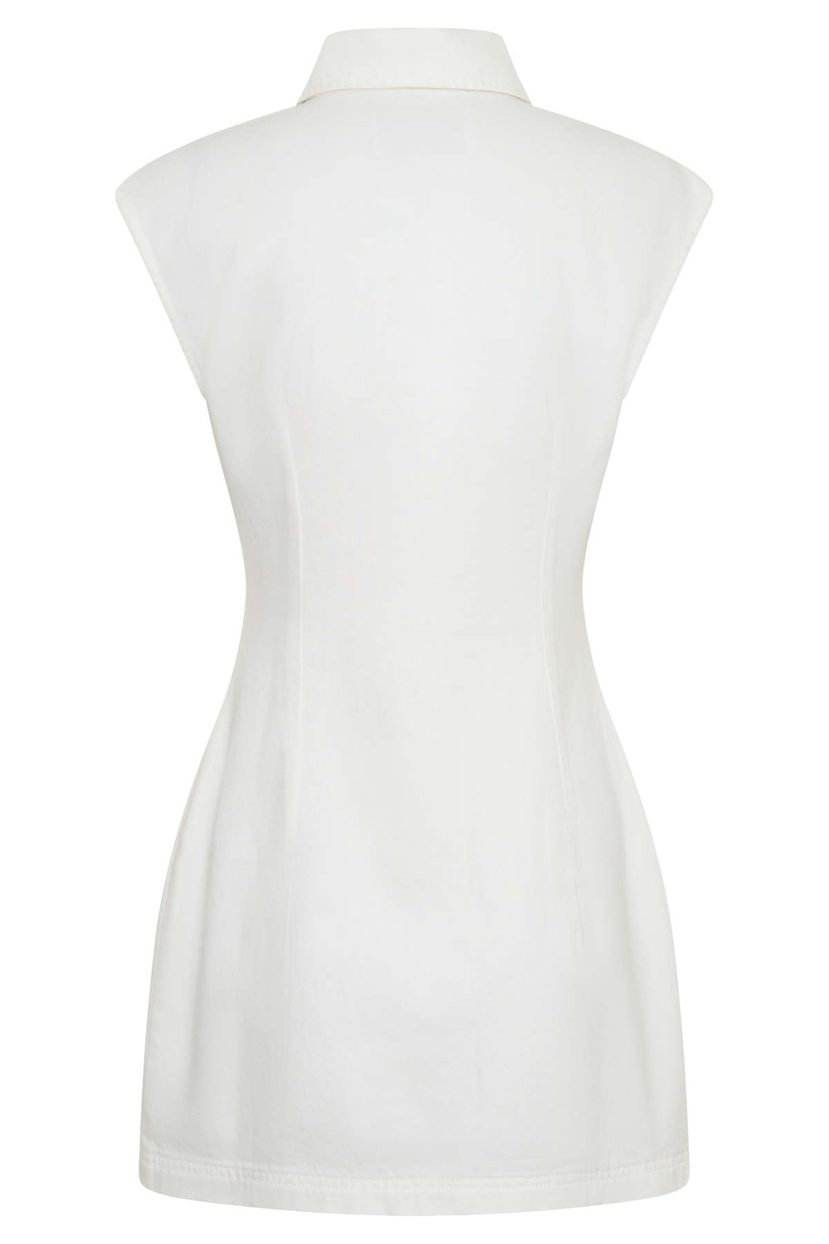 Sheriden Collared Mini Denim Dress - White