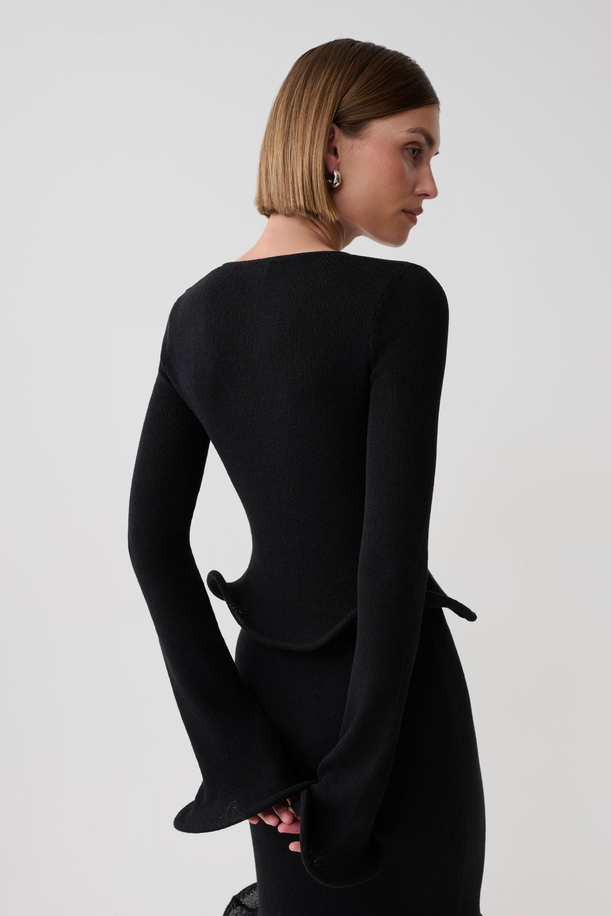 Gigi Long Sleeve Knit Top - Black
