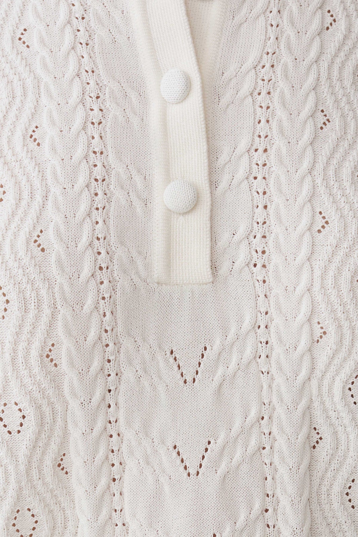 Jill Pointelle Knit Top - White