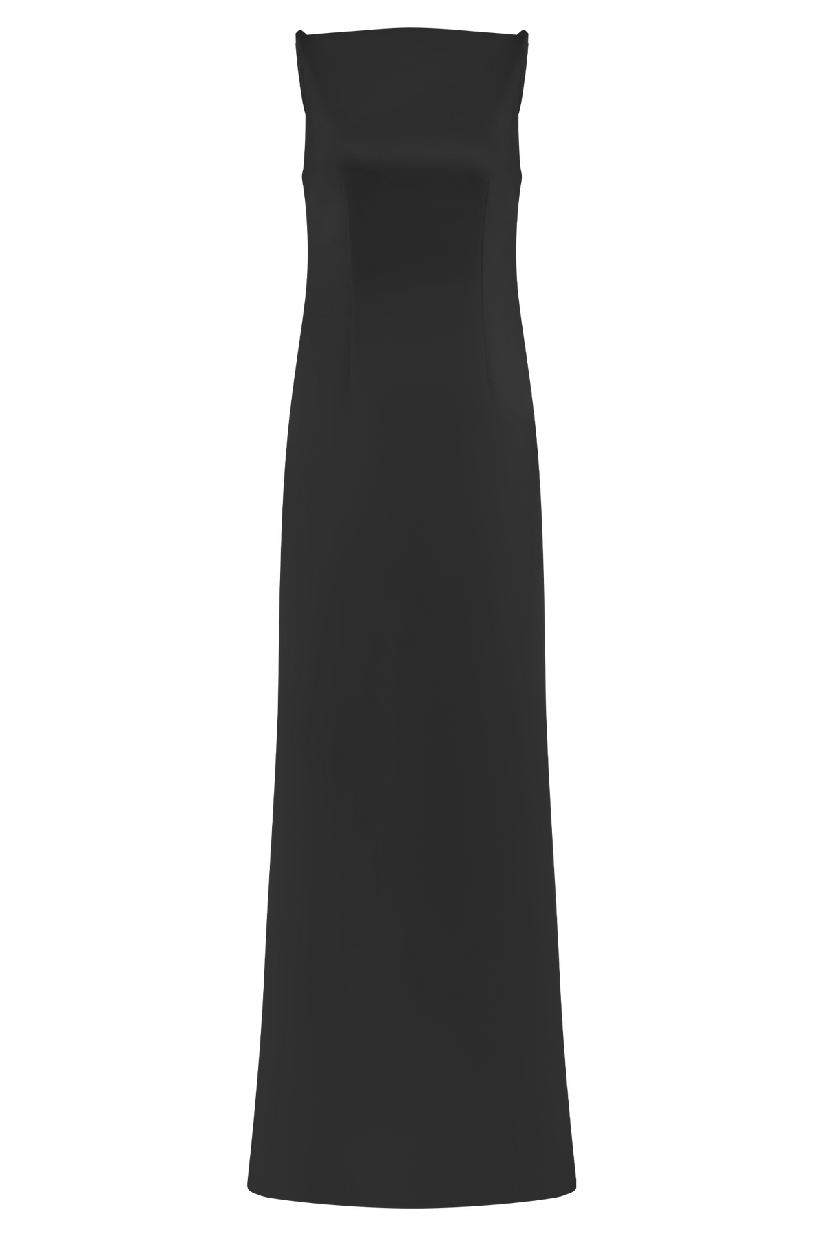Violet Sleeveless Satin Maxi Dress - Black
