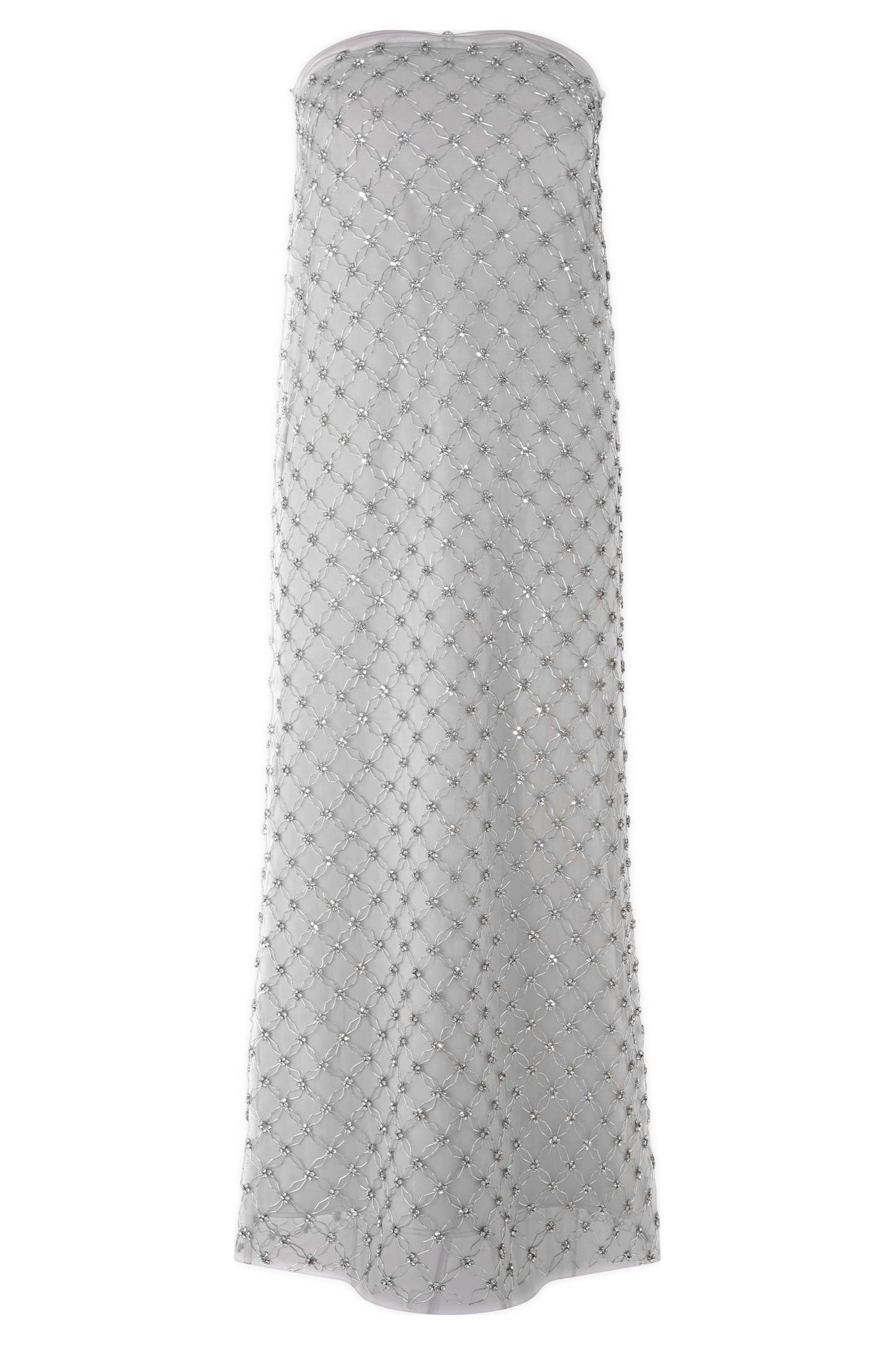 Zuri Hand Beaded Embellished Maxi Skirt - Silver