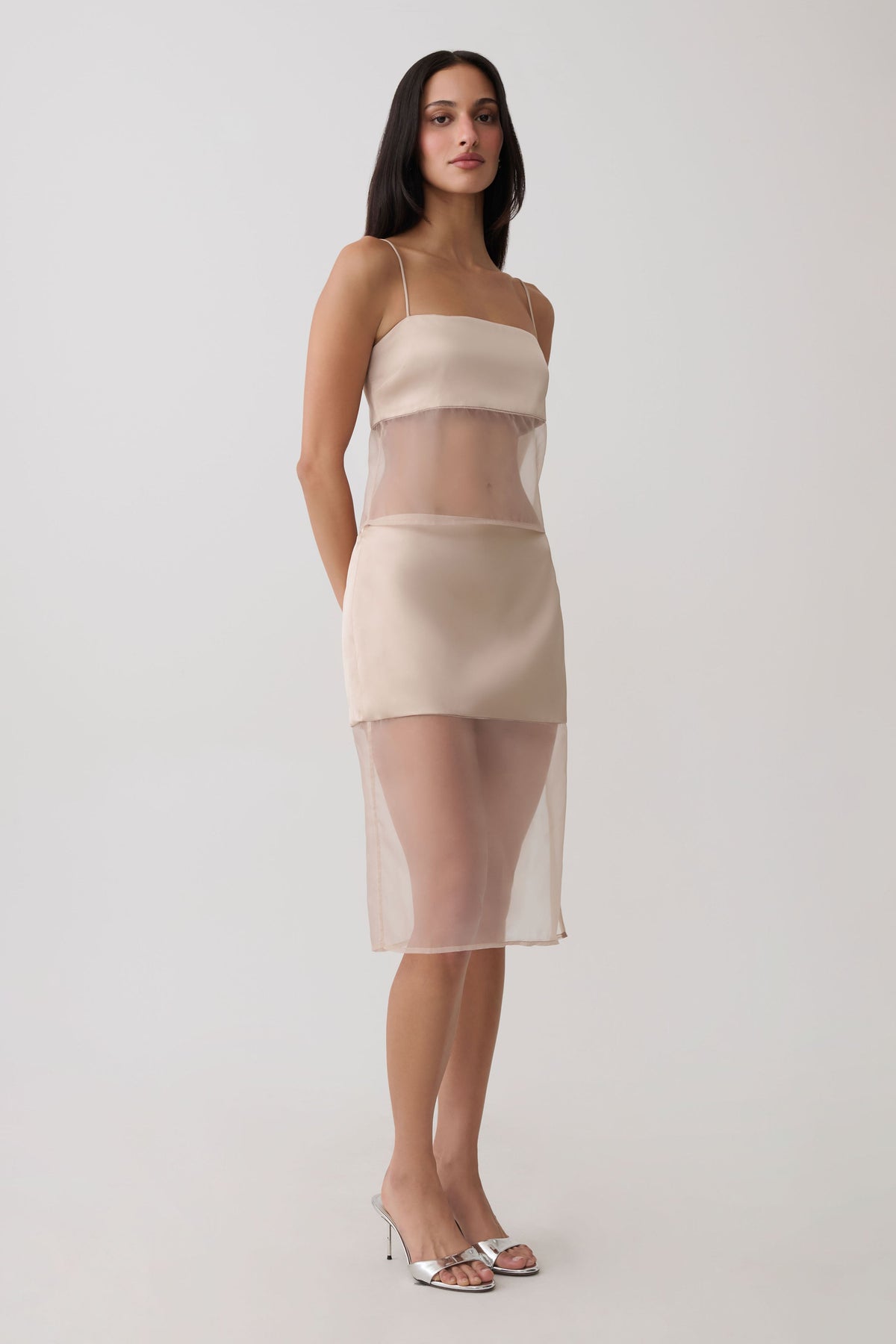 Claudia Sheer Midi Skirt - Sand #5