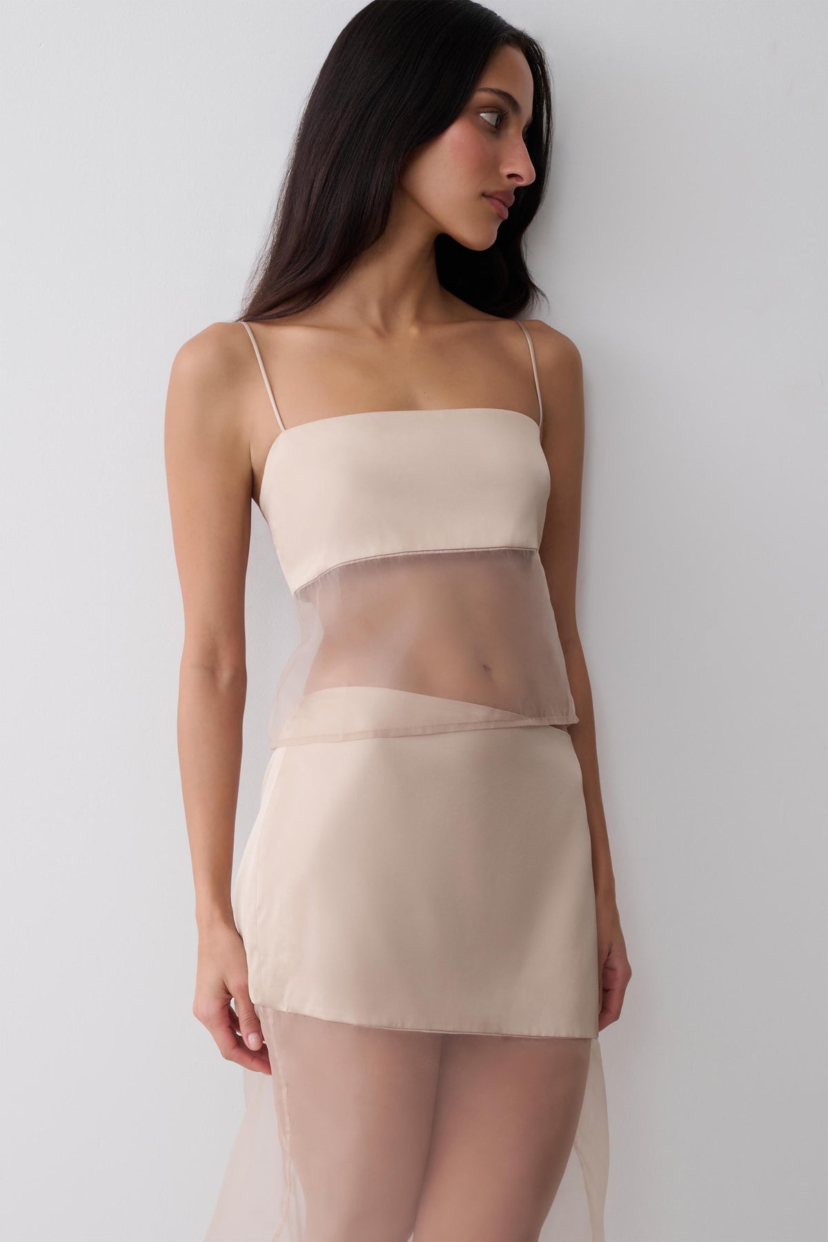 Claudia Sheer Sleeveless Top - Sand