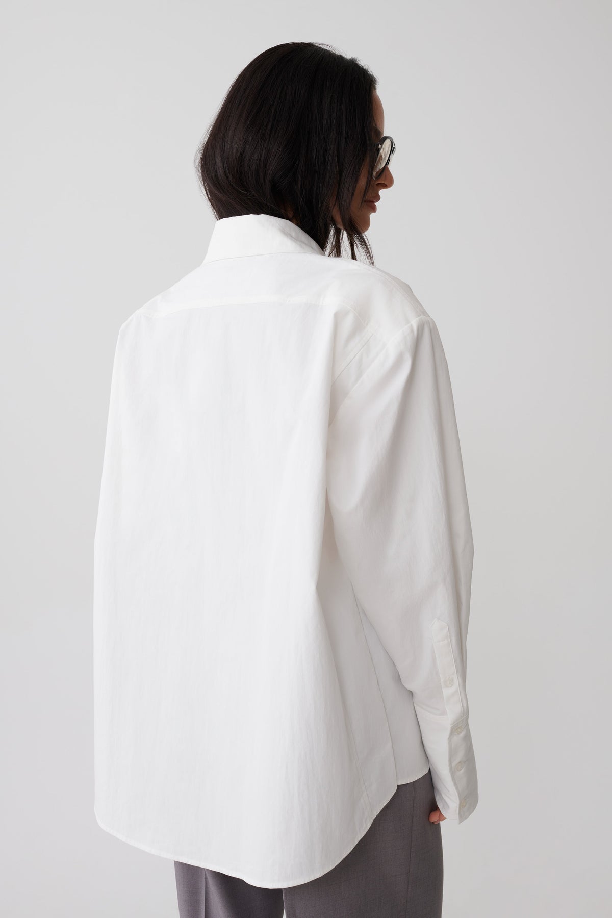 Rosalind Button Back Cotton Shirt - White #7