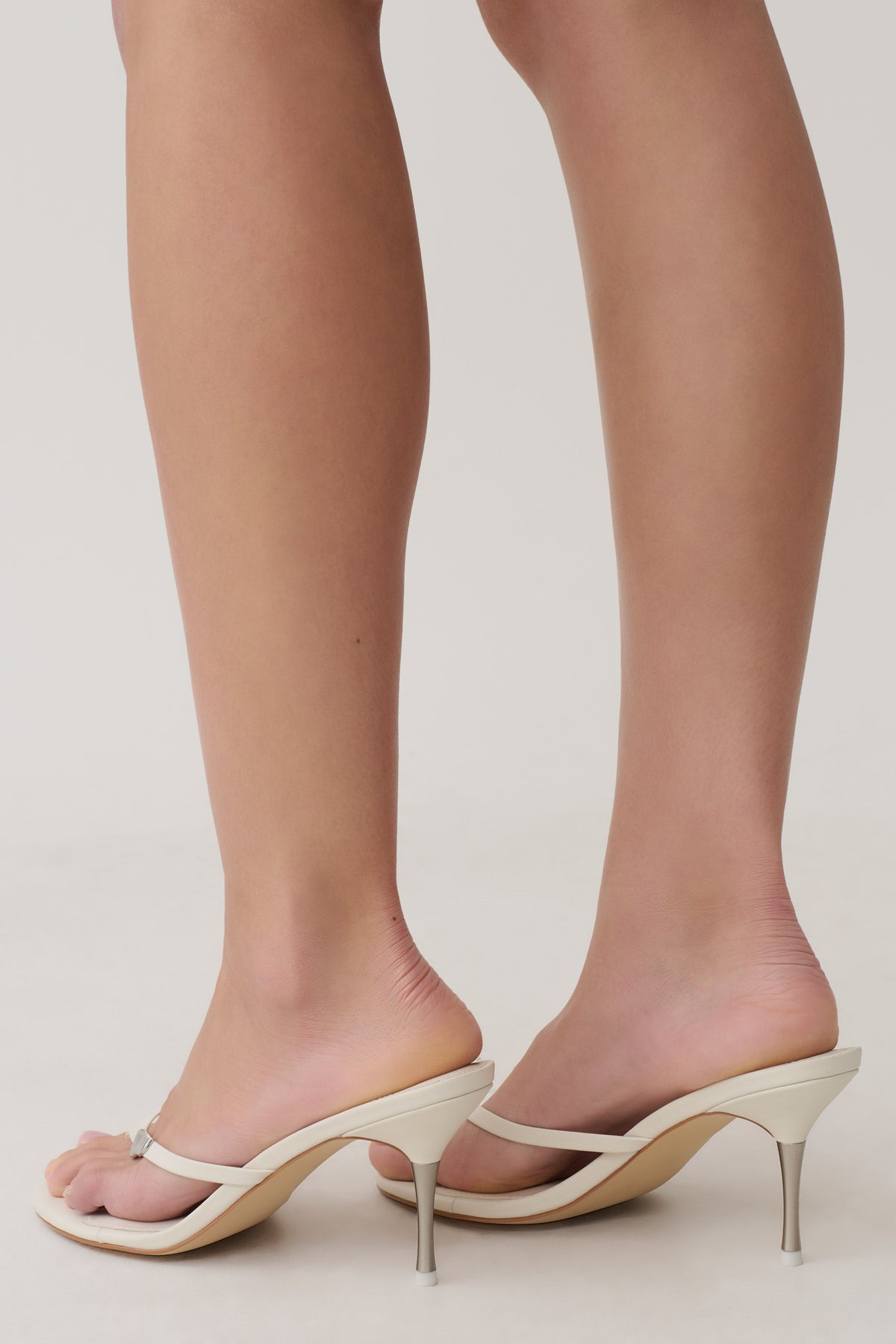 Elaria Thong Heels With Hardware - Ivory #3
