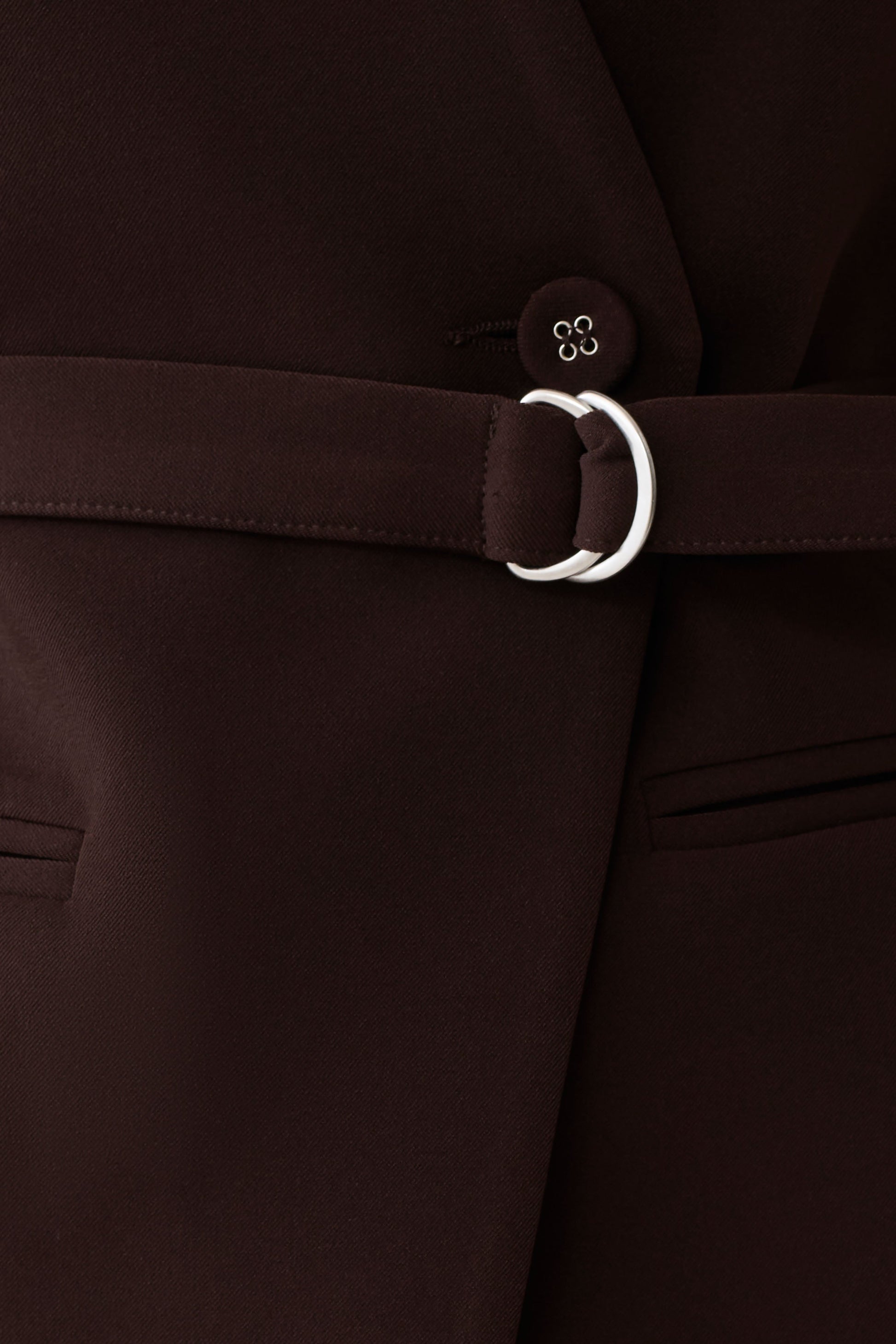 Darcie Drop Shoulder Suiting Blazer - Dark Chocolate #5