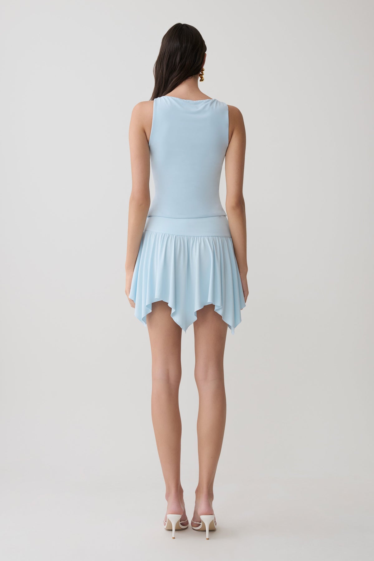 Ambrose Hankie Mini Skirt - Pale Blue #2