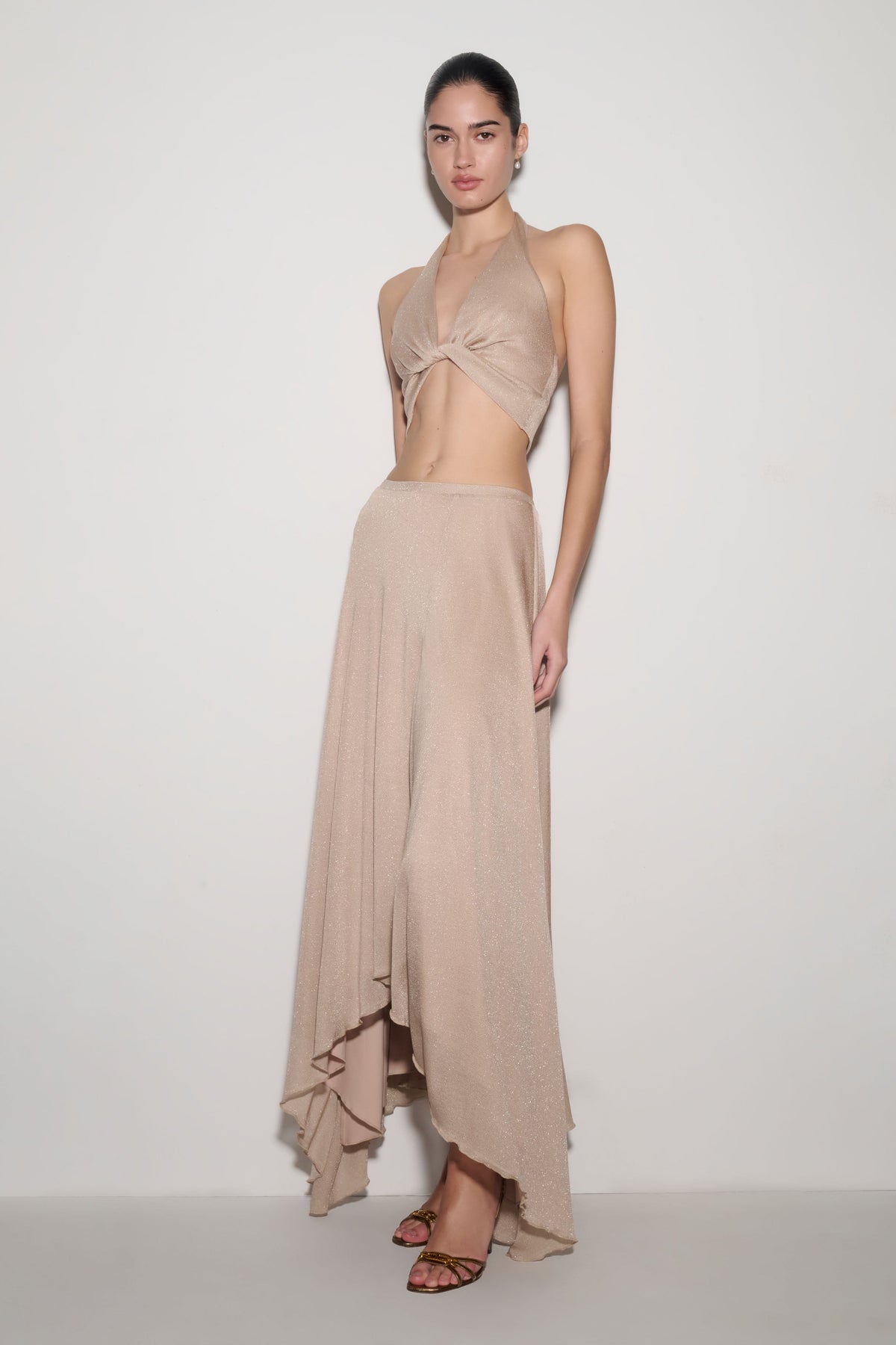 Nola Lurex Maxi Skirt - Gold #3
