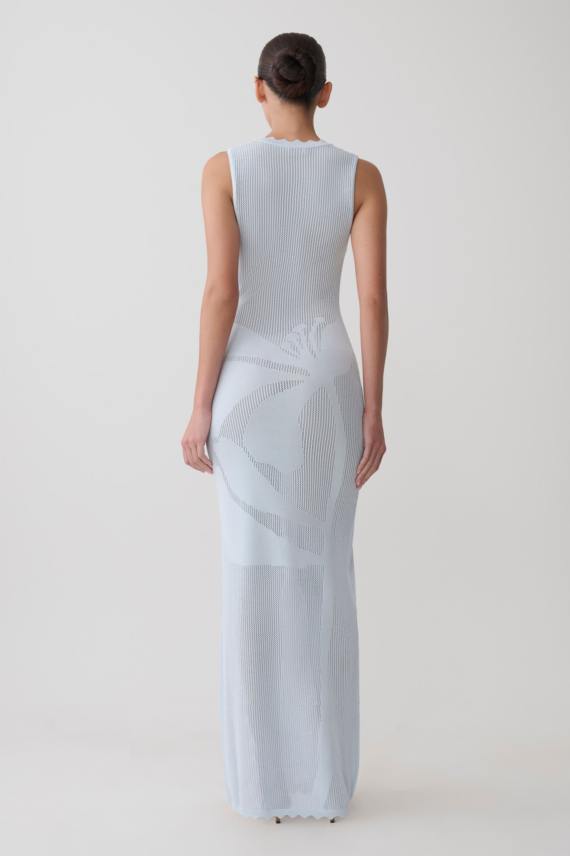Pippa Floral Knit Maxi Dress - Light Blue #2