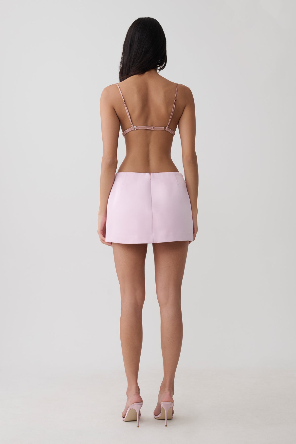 Alicia Satin Mini Skirt - Baby Pink #2