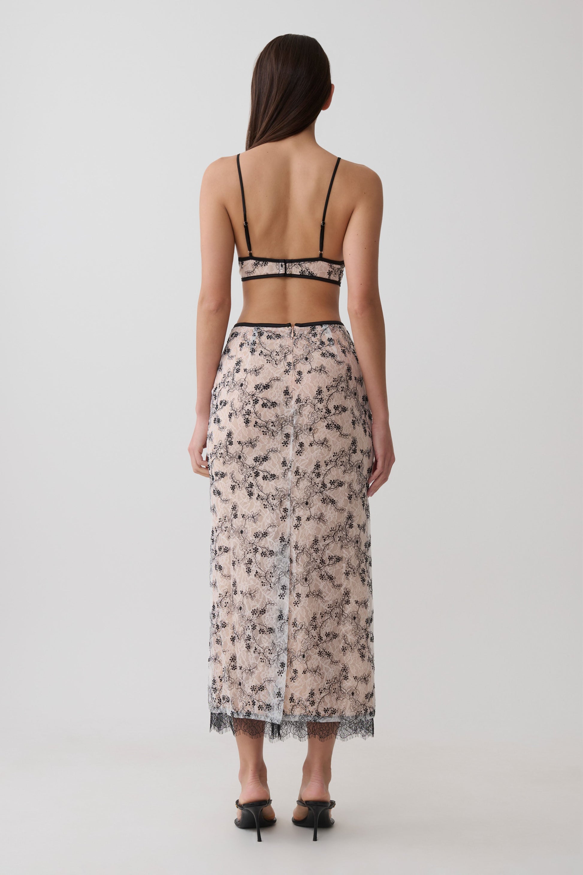 Kimberly Lace Sleeveless Crop Top - Nude Lace #5