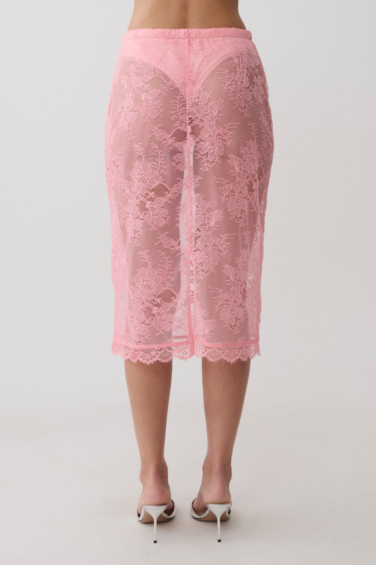 Marcelle Lace Midi Skirt - Pink #2