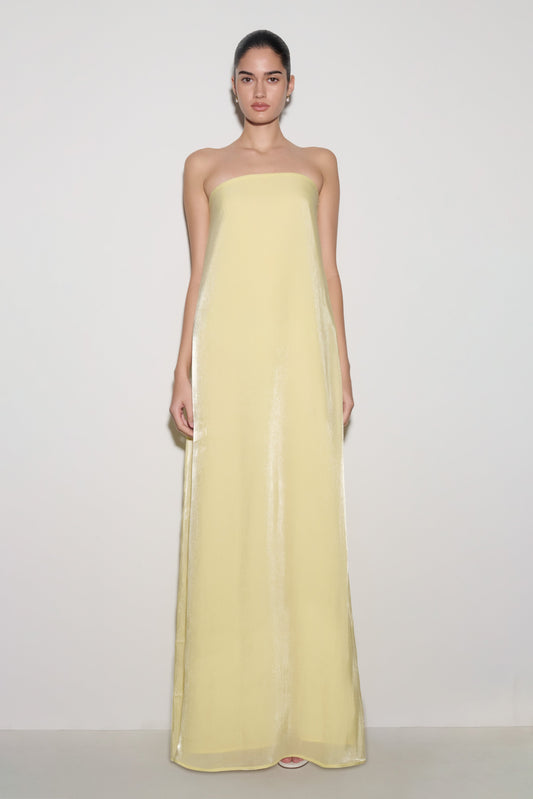 Olivia Strapless Maxi Dress - Lemon