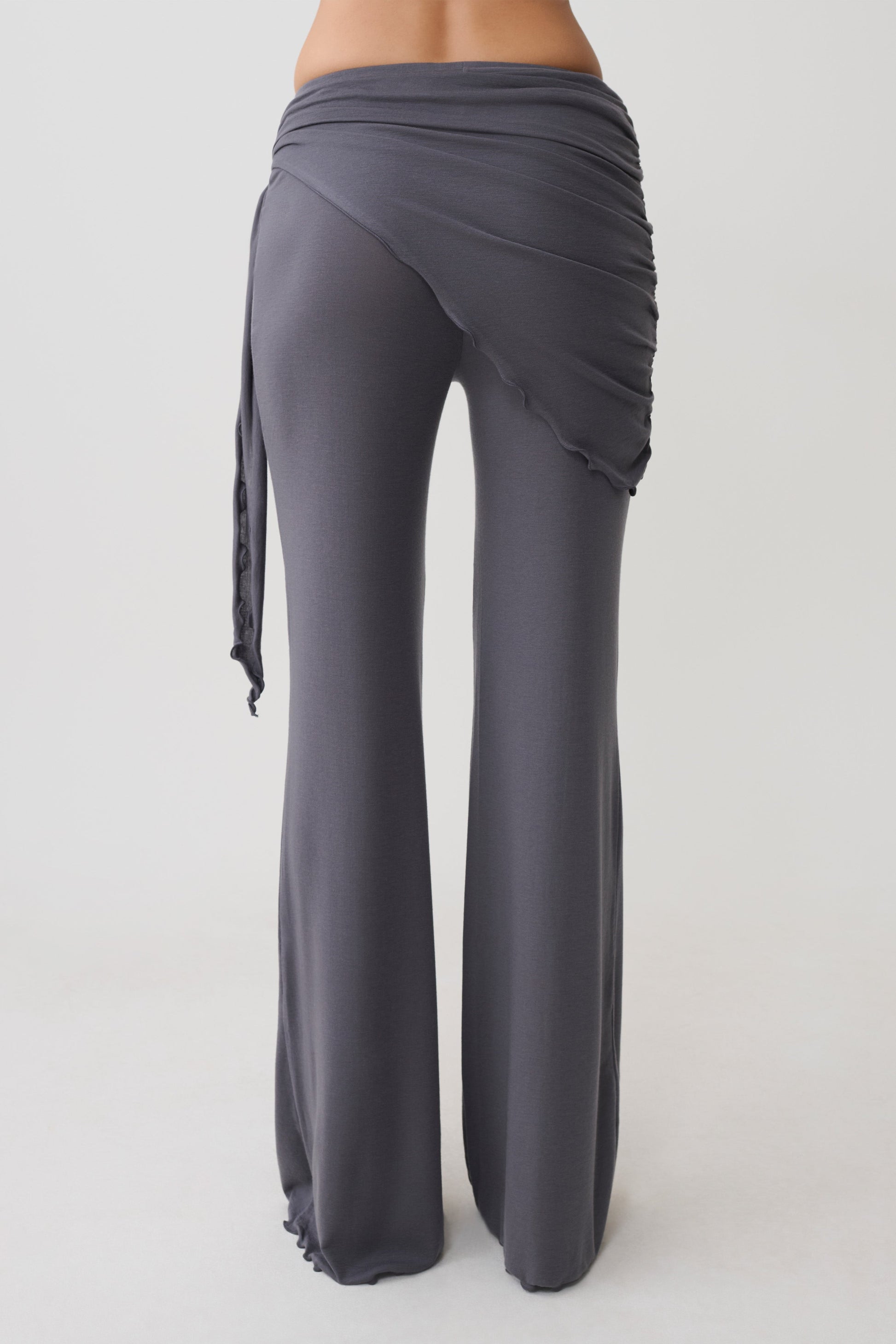 Anfie Straight Leg Pants With Waist Wrap - Grey #2