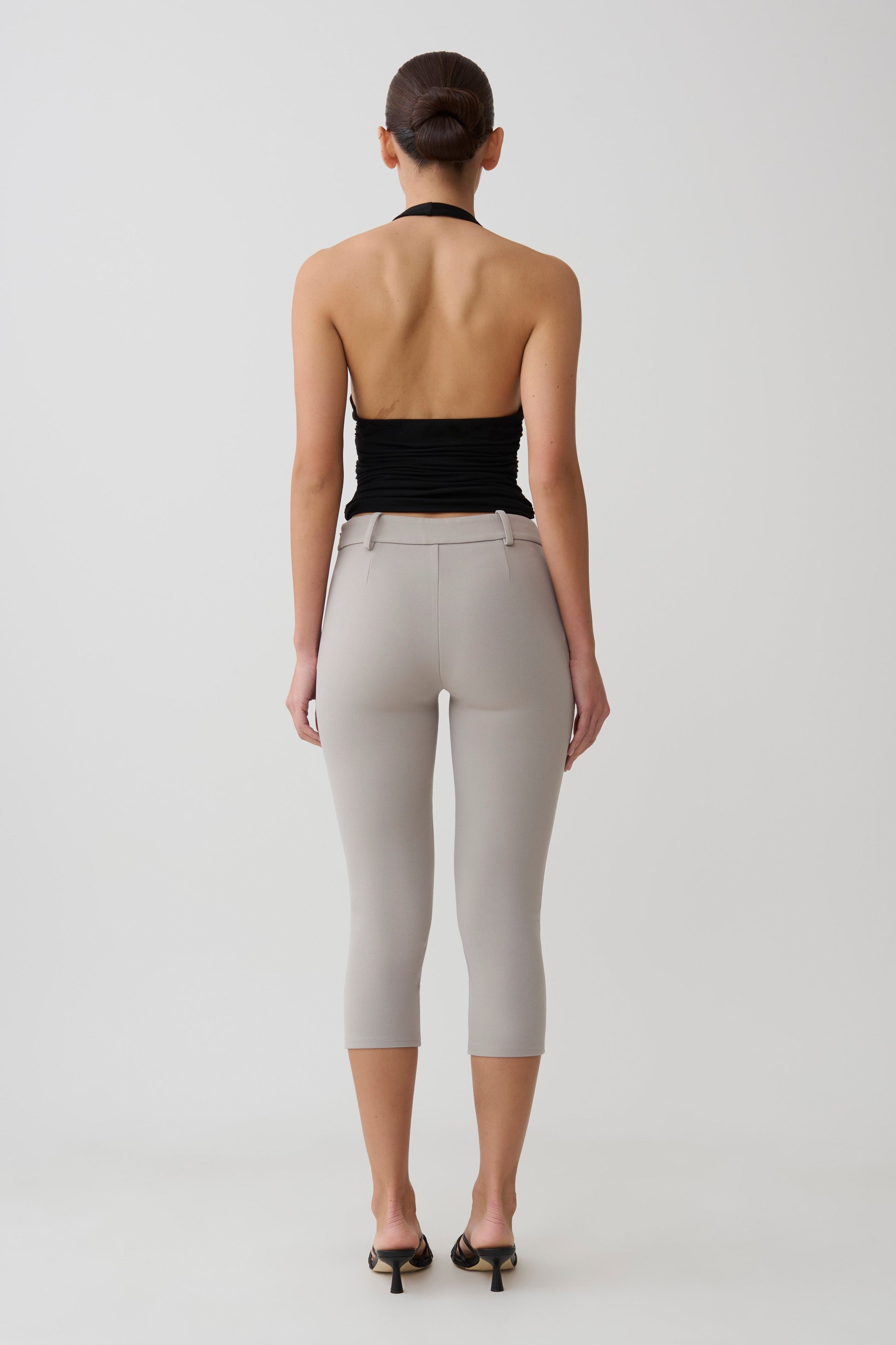 Blanca Stretch Crepe Capri Pants - Grey #2