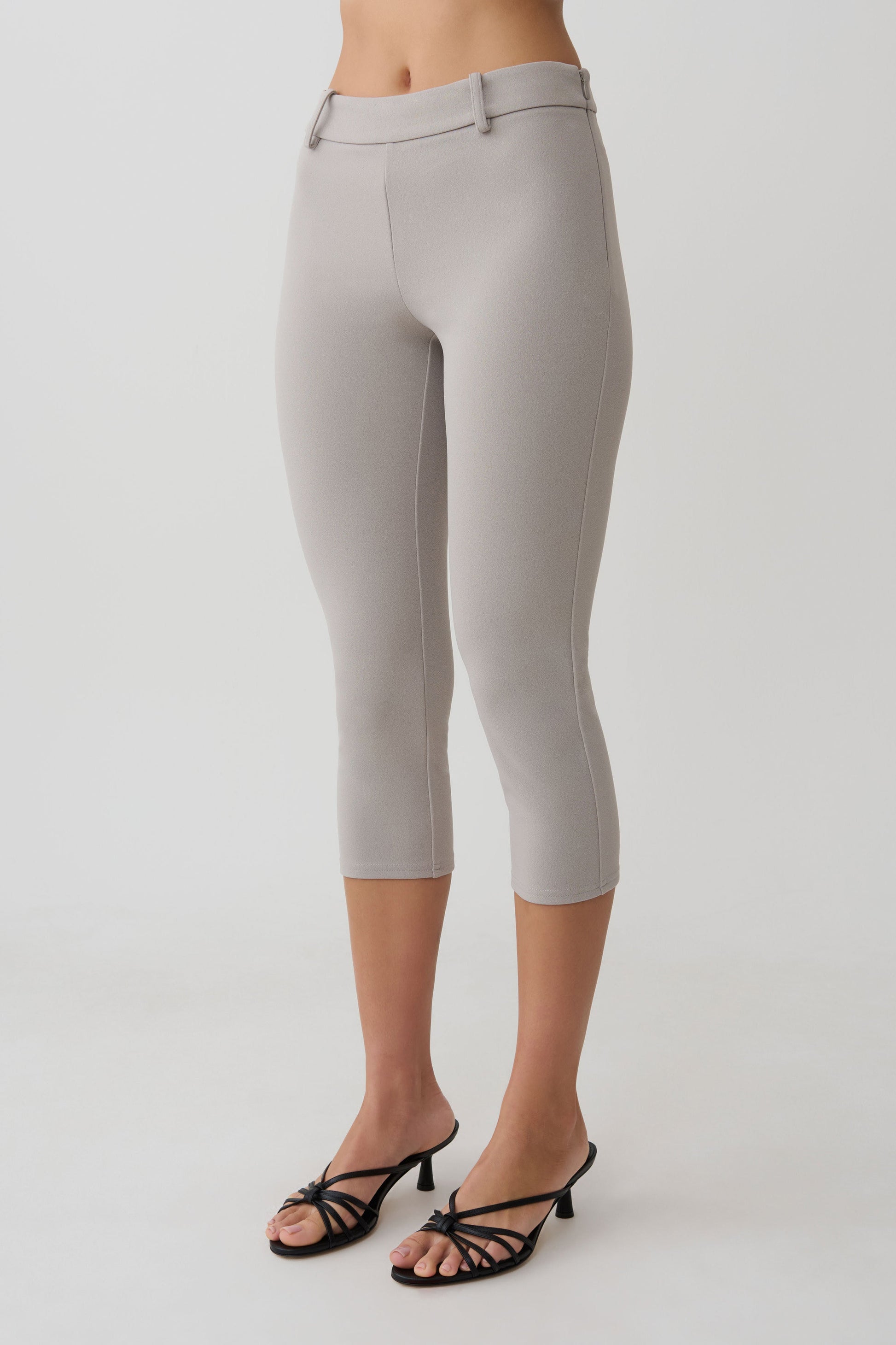 Blanca Stretch Crepe Capri Pants - Grey #5
