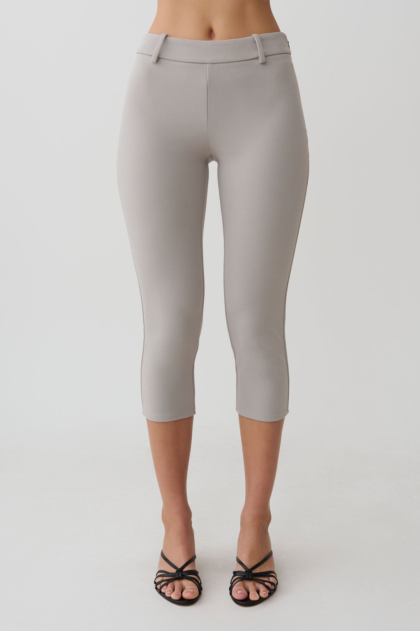 Blanca Stretch Crepe Capri Pants - Grey