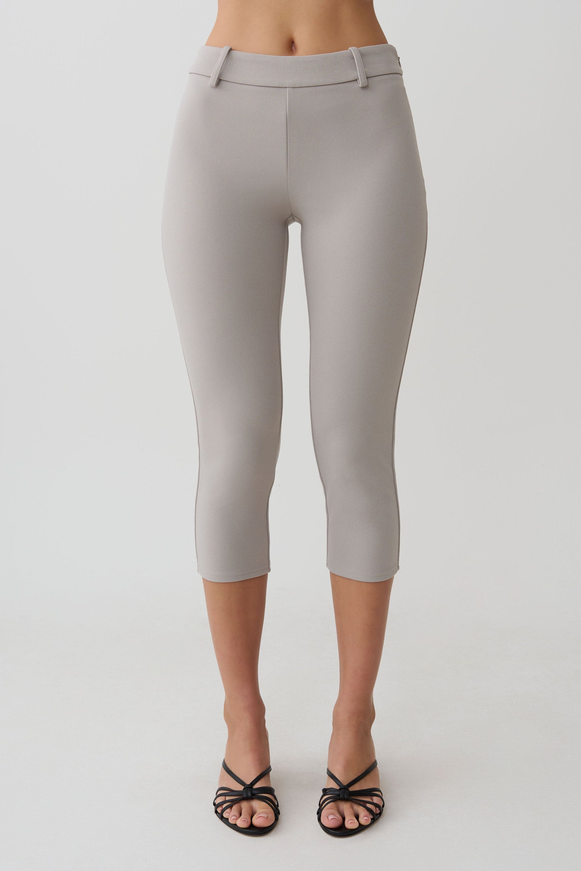 Blanca Stretch Crepe Capri Pants - Grey #7